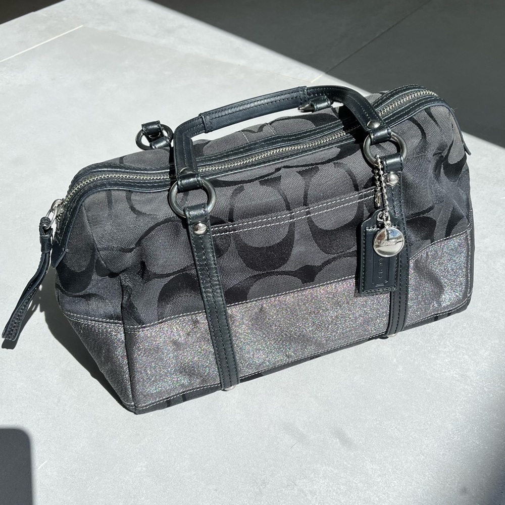 Coach Black Leather Satchel Handbag (Authentic + Rare)